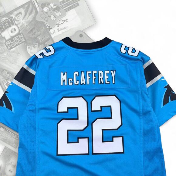 Blue / Black Nike On Field NFL Carolina Panthers 22 McCaffrey Football Jersey - Picture 4 of 6